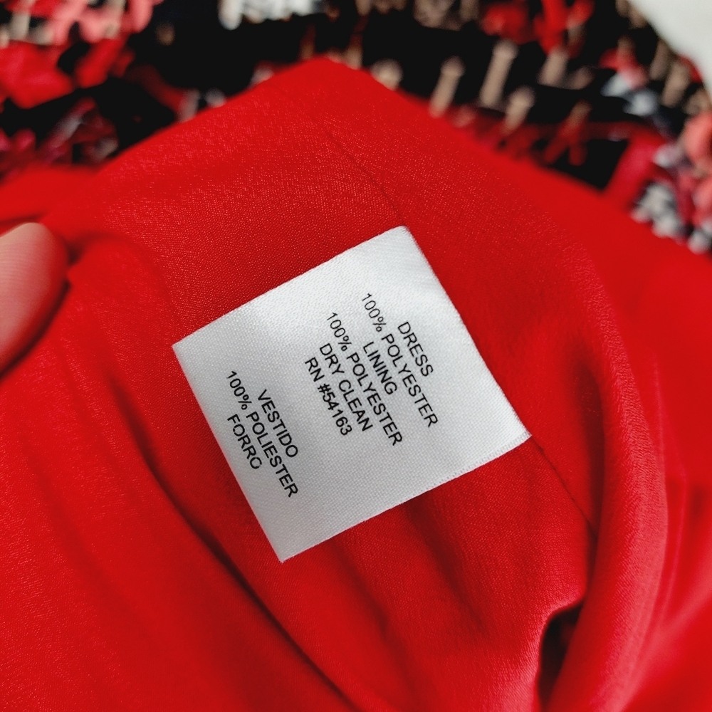 Jessica Simpson Chic Red and Black Graphic Print Midi Dress P2753 - Picture 6 of 7